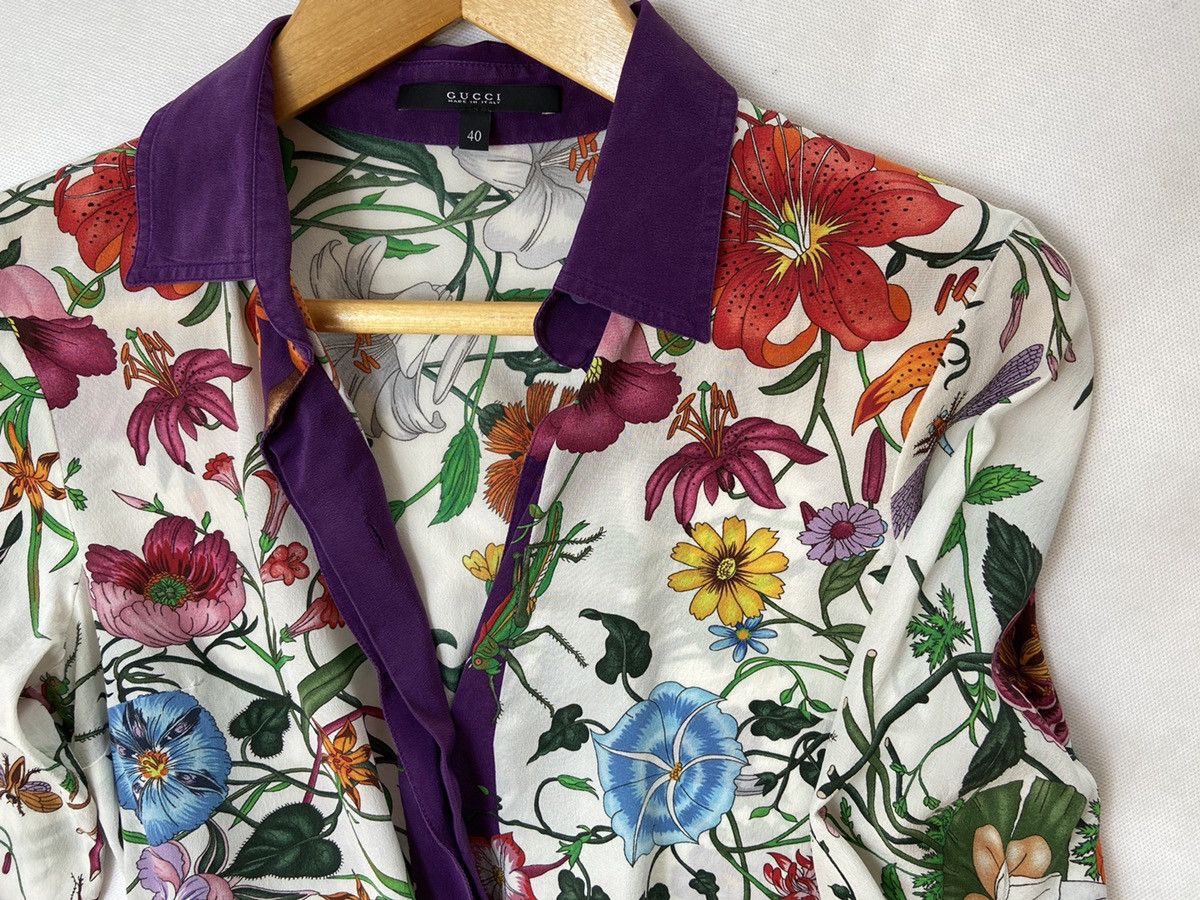 Gucci gucci flora silk shirt Size S / US 4 / IT 40 - 3 Thumbnail