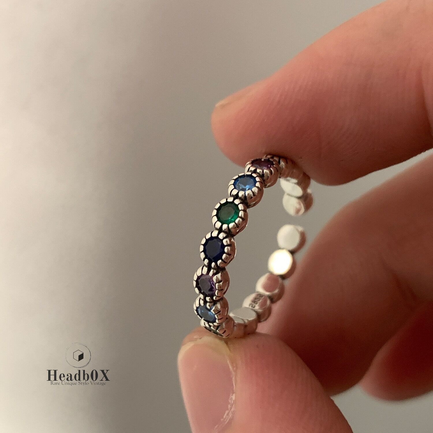 Jewelry Flower Colorful Stone Rings Size ONE SIZE - 1 Thumbnail