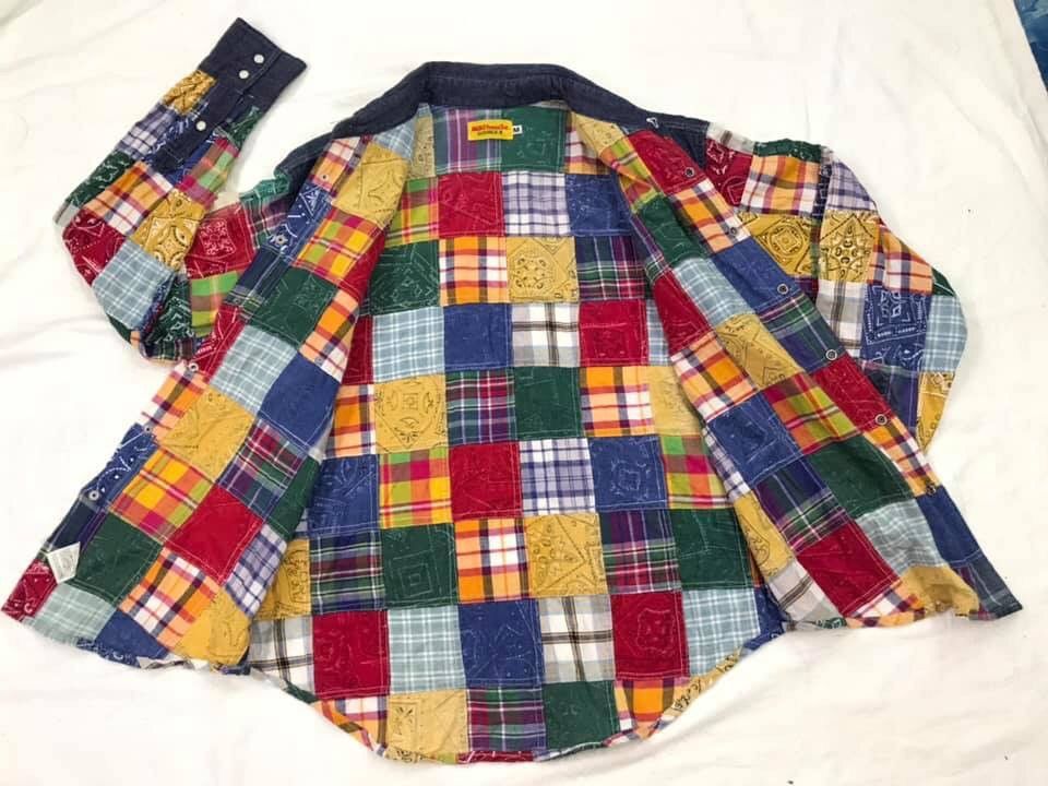 Japanese Brand Vintage Japanese Miki House Patchwork Oxford Shirt Flannels Size US S / EU 44-46 / 1 - 2 Thumbnail