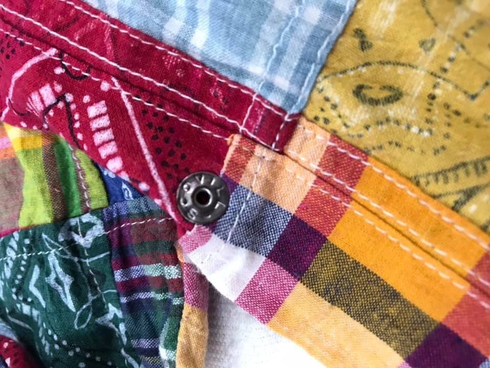 Japanese Brand Vintage Japanese Miki House Patchwork Oxford Shirt Flannels Size US S / EU 44-46 / 1 - 7 Thumbnail