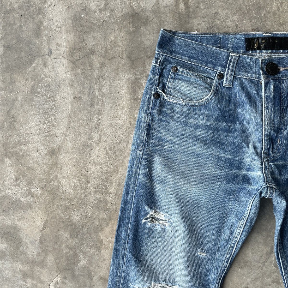 Japanese Brand × Jean Vintage Back Number Faded Distressed Denim Jeans Pants W31 Size US 31 - 4 Thumbnail