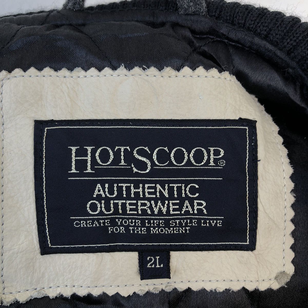 Japanese Brand × SCOOP VARSITY JACKET HOTSCOOP BIG LOGO LEATHER HANDLING RARE Size US L / EU 52-54 / 3 - 11 Thumbnail