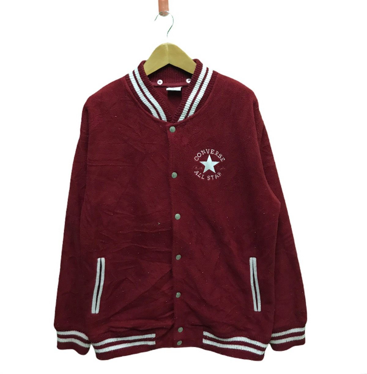 Converse Pick up !! Converse fleece varsity jacket Size US L / EU 52-54 / 3 - 1 Thumbnail