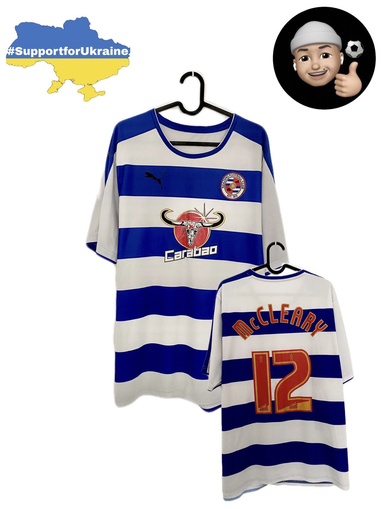 Puma 2016 2017 Reading McCleary Puma Home Away Soccer Jersey Kit Size US L / EU 52-54 / 3 - 1 Thumbnail