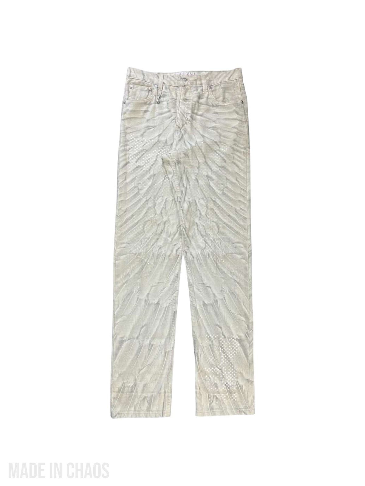 image of Just Cavalli - Early 00’S Feather Pants in White, Men's (Size 31)