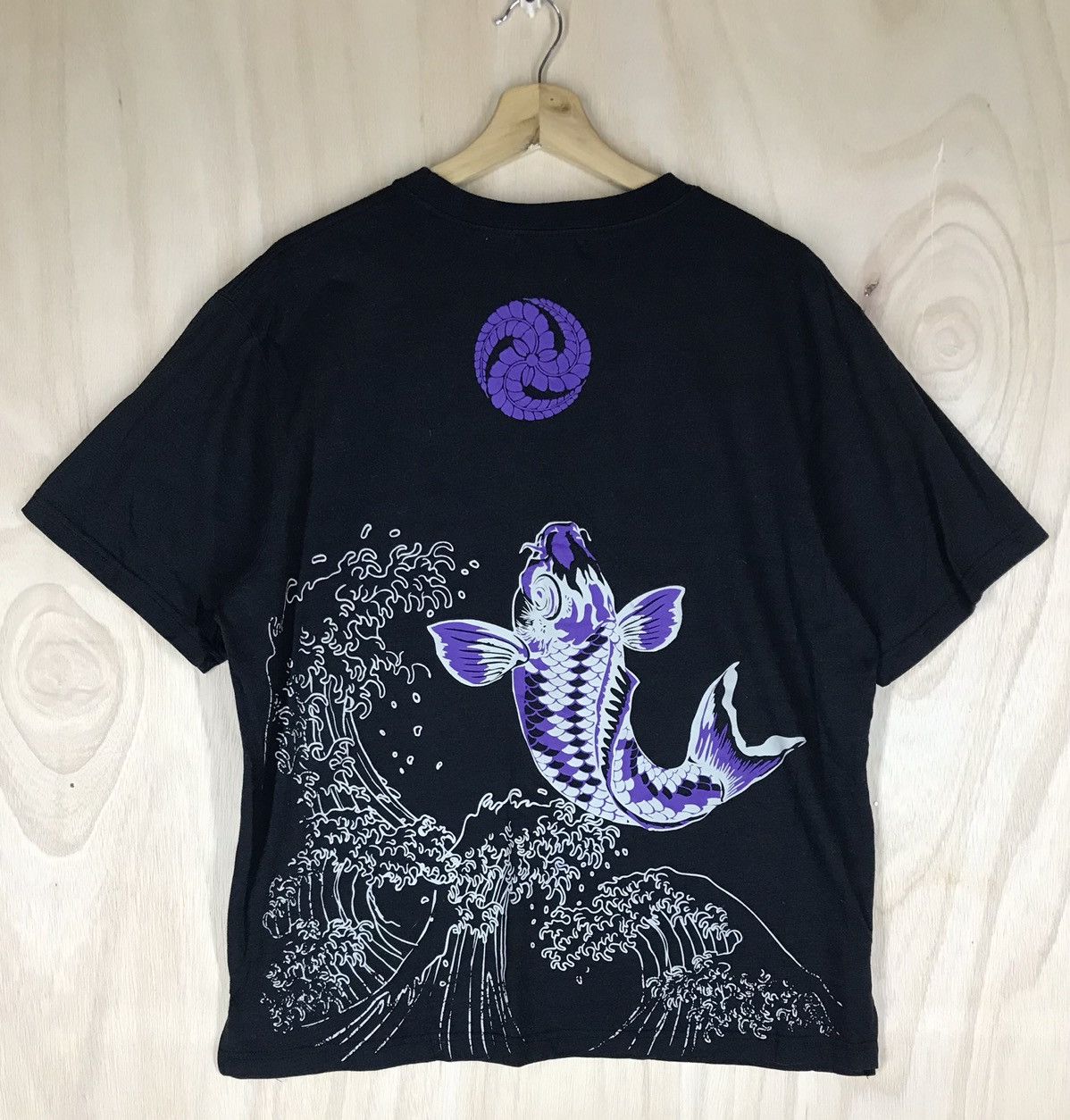 image of Sukajan T Shirts x Vintage Sukajan Koi Fish Fullprint Tees Size 3L in Black, Men's