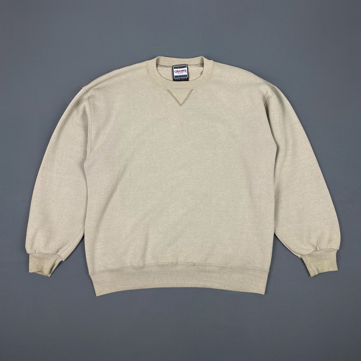 1990’s Vintage Blank Champs Sports Tan Boxy Sweatshirt
