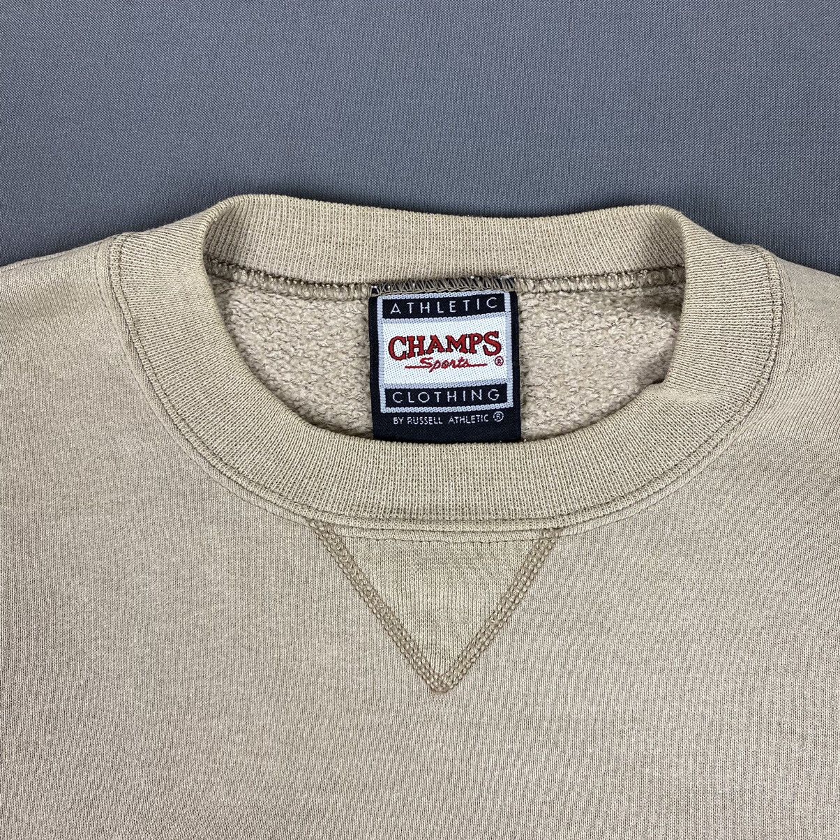 Vintage 1990’s Vintage Blank Champs Sports Tan Boxy Sweatshirt Size US L / EU 52-54 / 3 - 2 Thumbnail