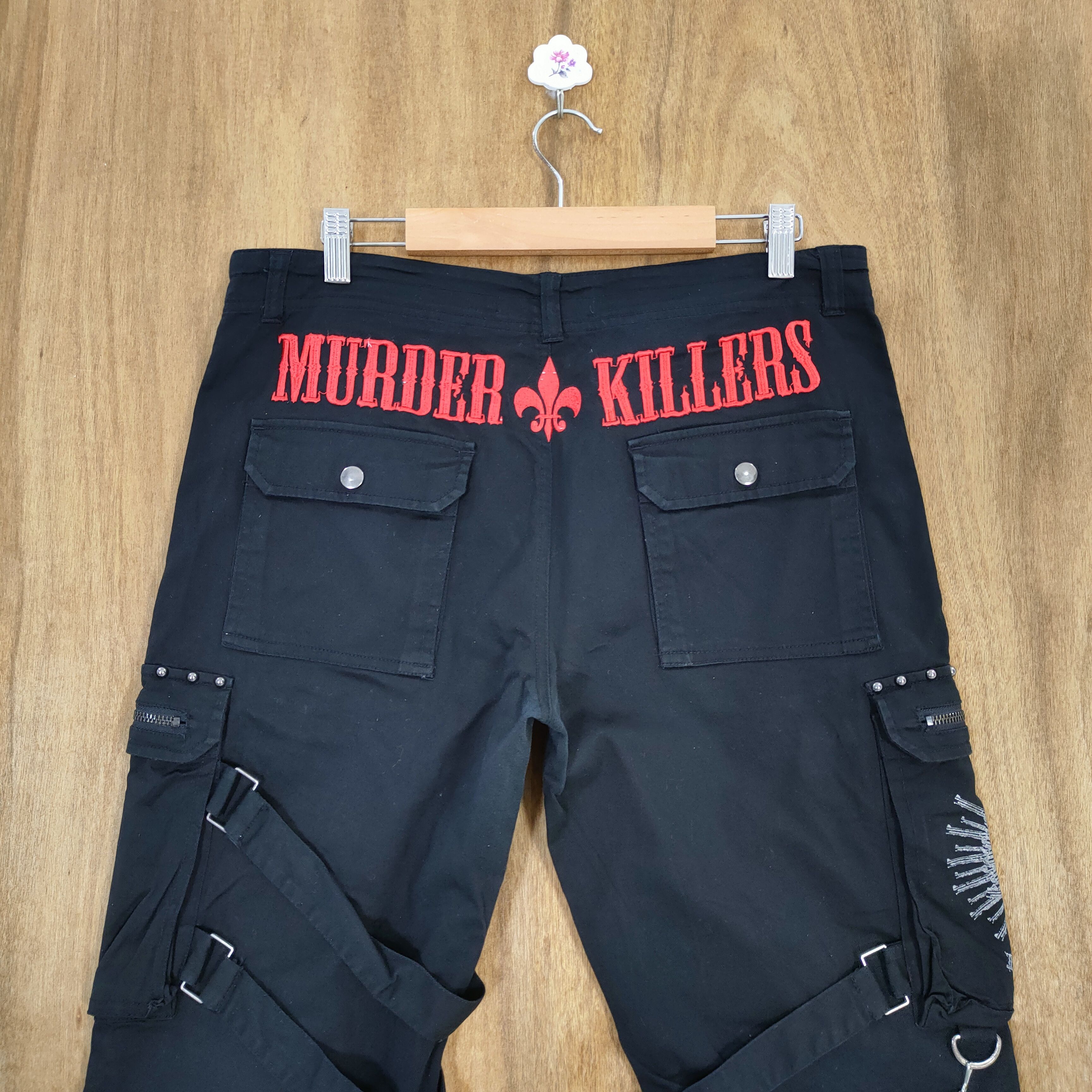 Japanese Brand SEX POT SKULL BLACK BONDAGE CARGO PANTS Size US 32 / EU 48 - 9 Thumbnail