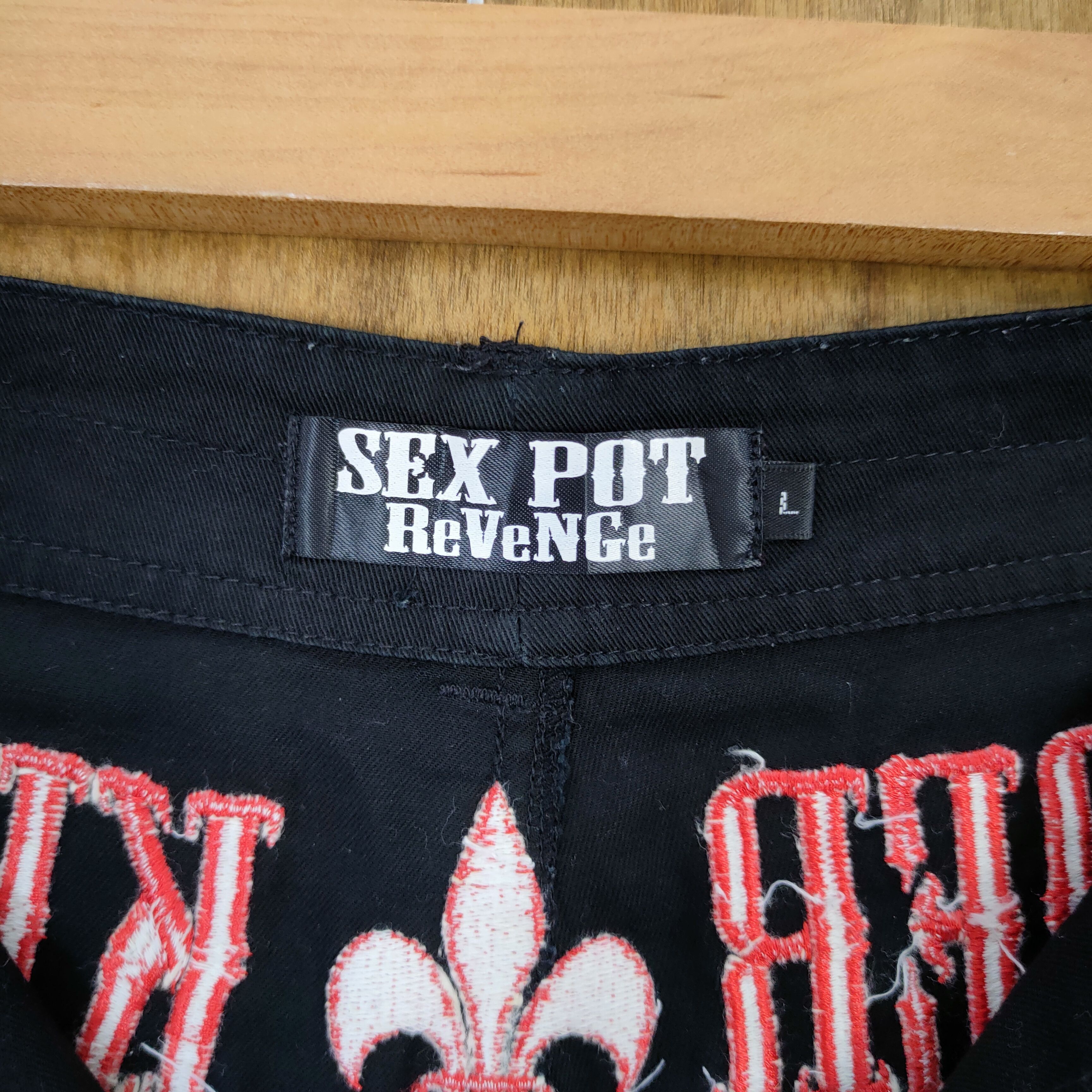 Japanese Brand SEX POT SKULL BLACK BONDAGE CARGO PANTS Size US 32 / EU 48 - 13 Thumbnail