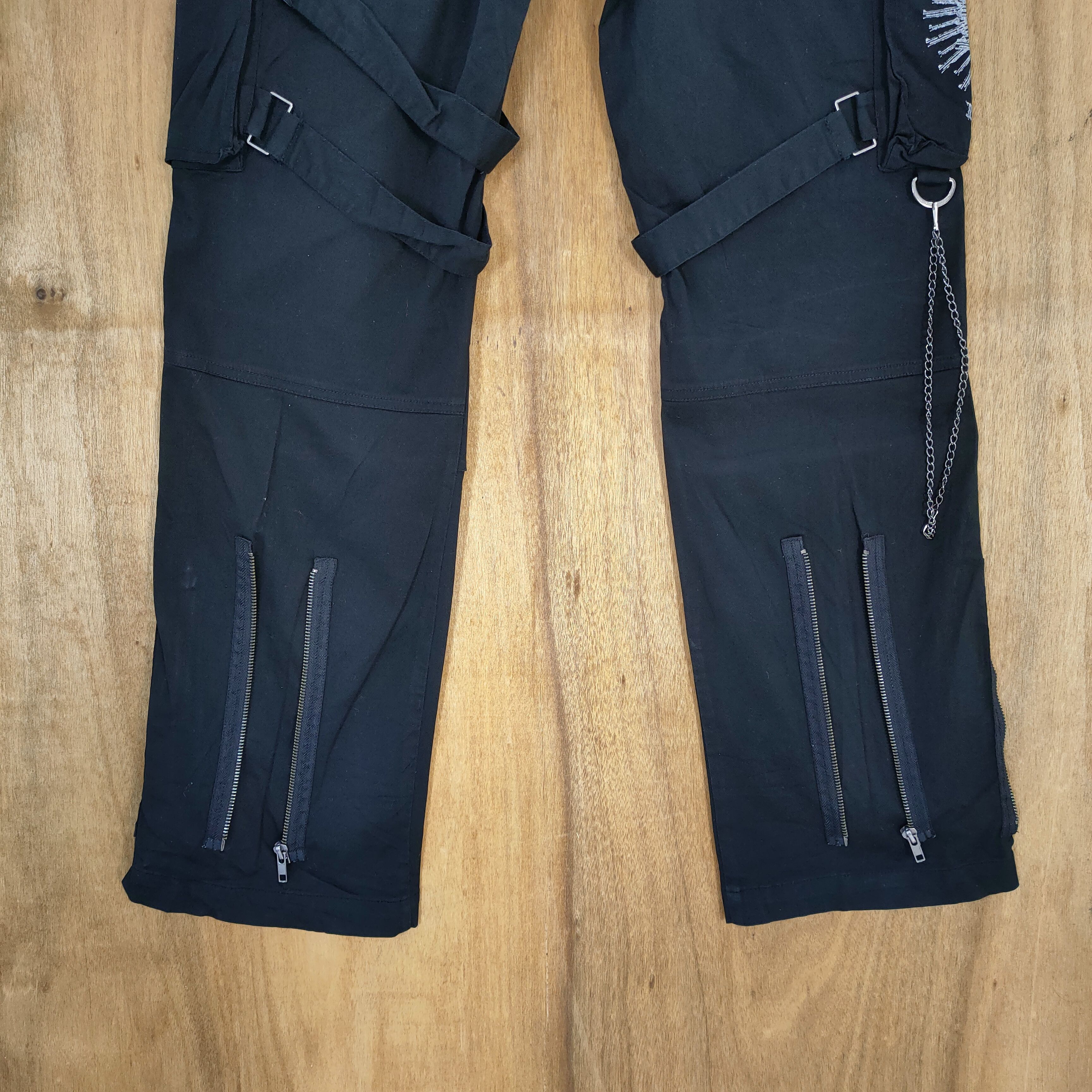 Japanese Brand SEX POT SKULL BLACK BONDAGE CARGO PANTS Size US 32 / EU 48 - 10 Thumbnail