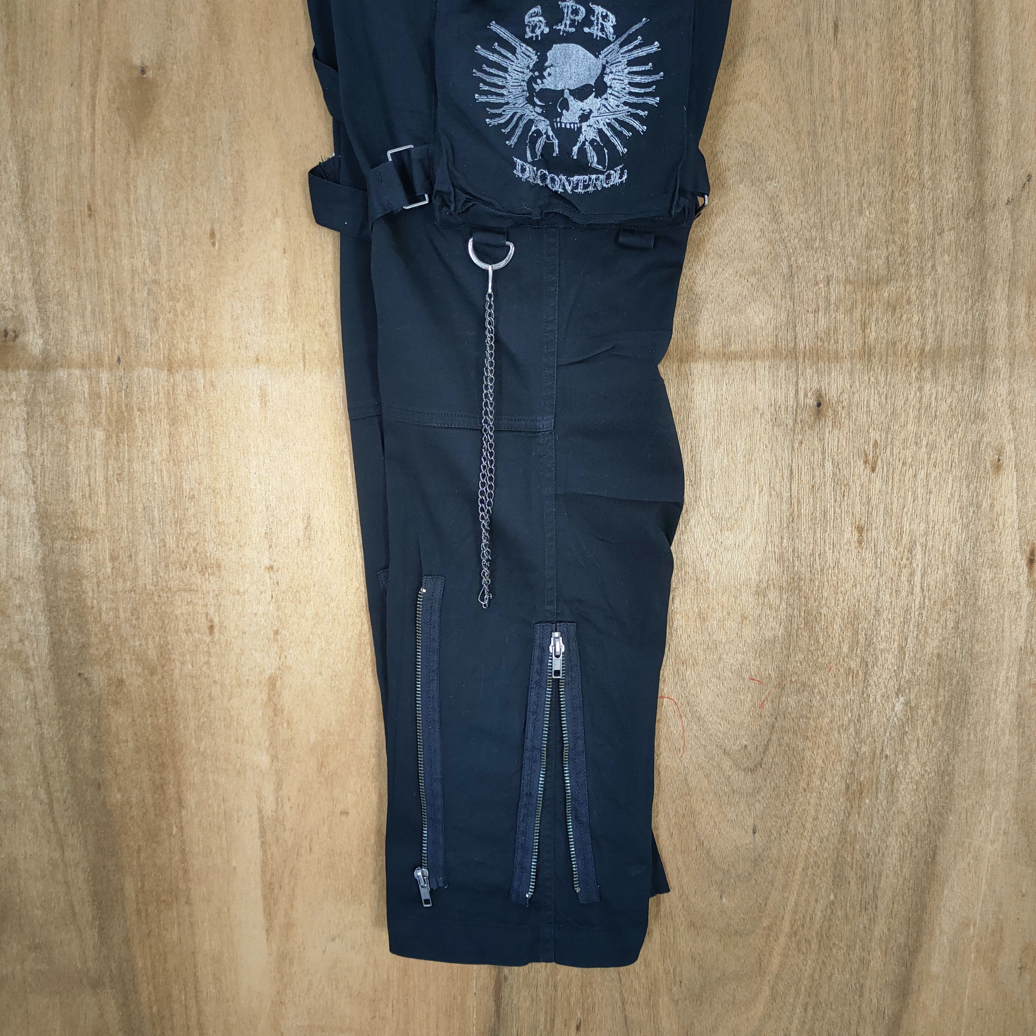 Japanese Brand SEX POT SKULL BLACK BONDAGE CARGO PANTS Size US 32 / EU 48 - 16 Thumbnail