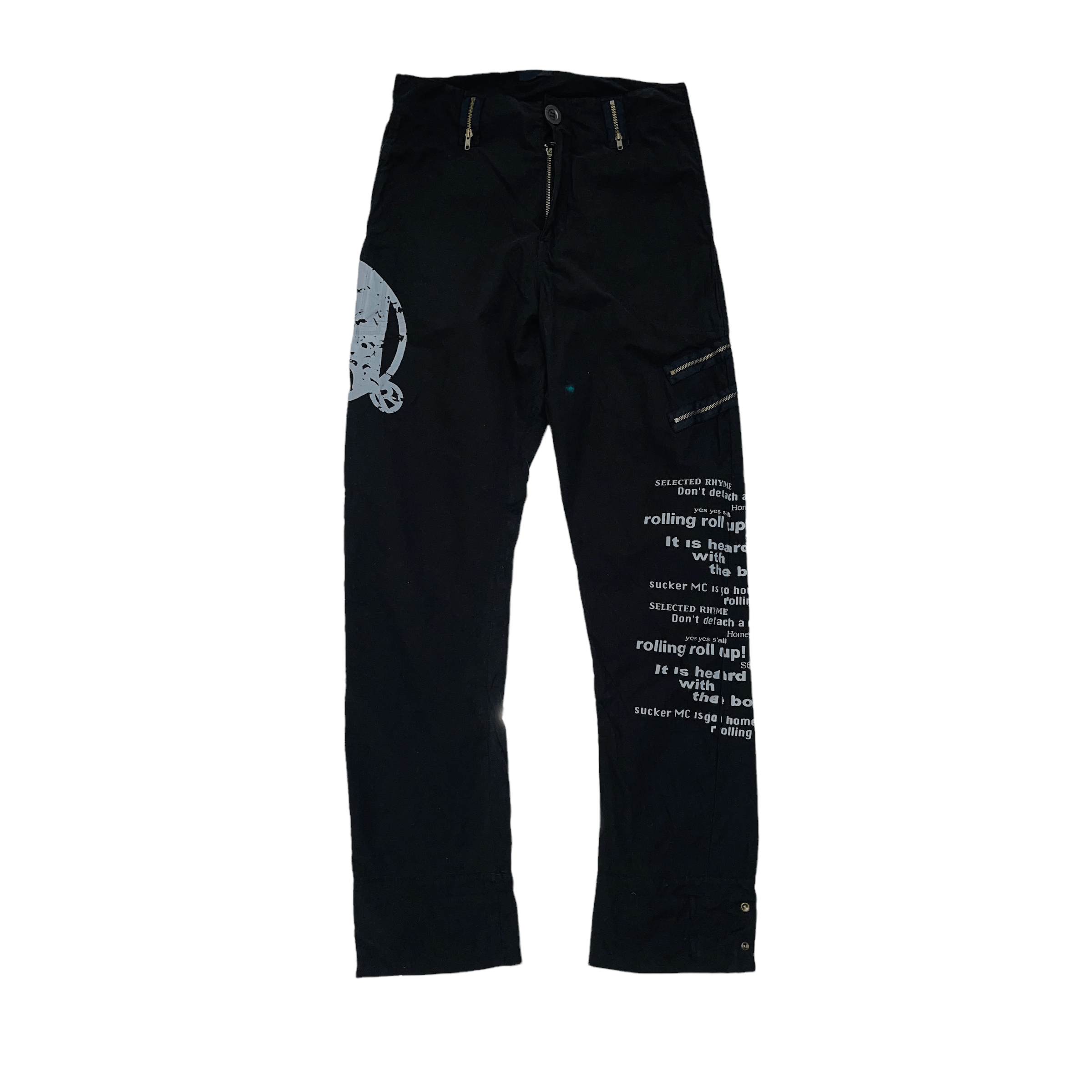 Hysteric Glamour Punk Poem Sick Zipper Cargo Pants Size US 34 / EU 50 - 1 Thumbnail
