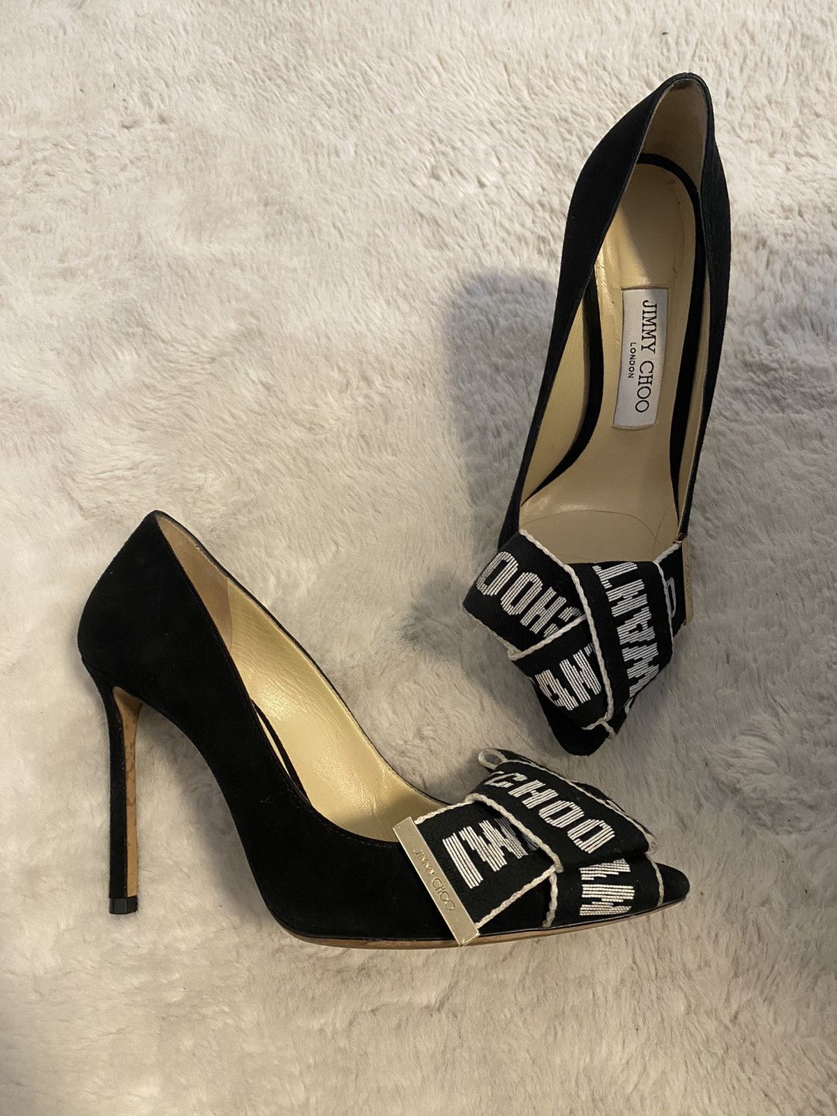 JIMMY CHOO Tegan 100 logo-embroidered pumps Size 36.5