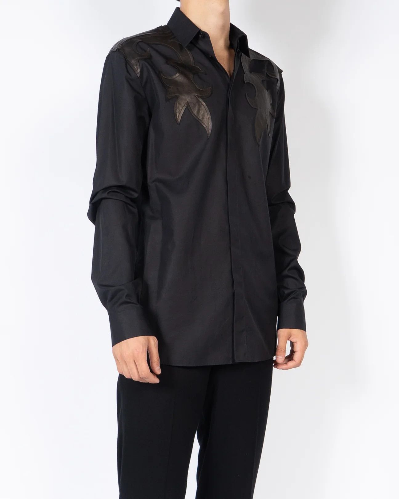 Haider Ackermann FW17 Black Tribal Patch Shirt Sample Size US S / EU 44-46 / 1 - 2 Thumbnail