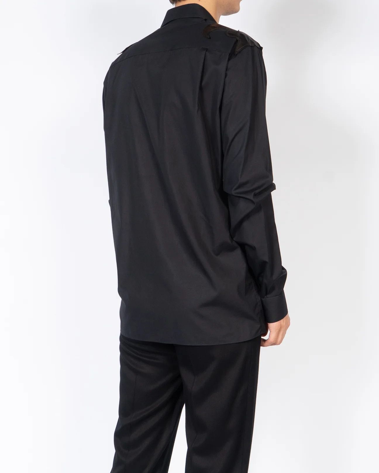 Haider Ackermann FW17 Black Tribal Patch Shirt Sample Size US S / EU 44-46 / 1 - 3 Thumbnail