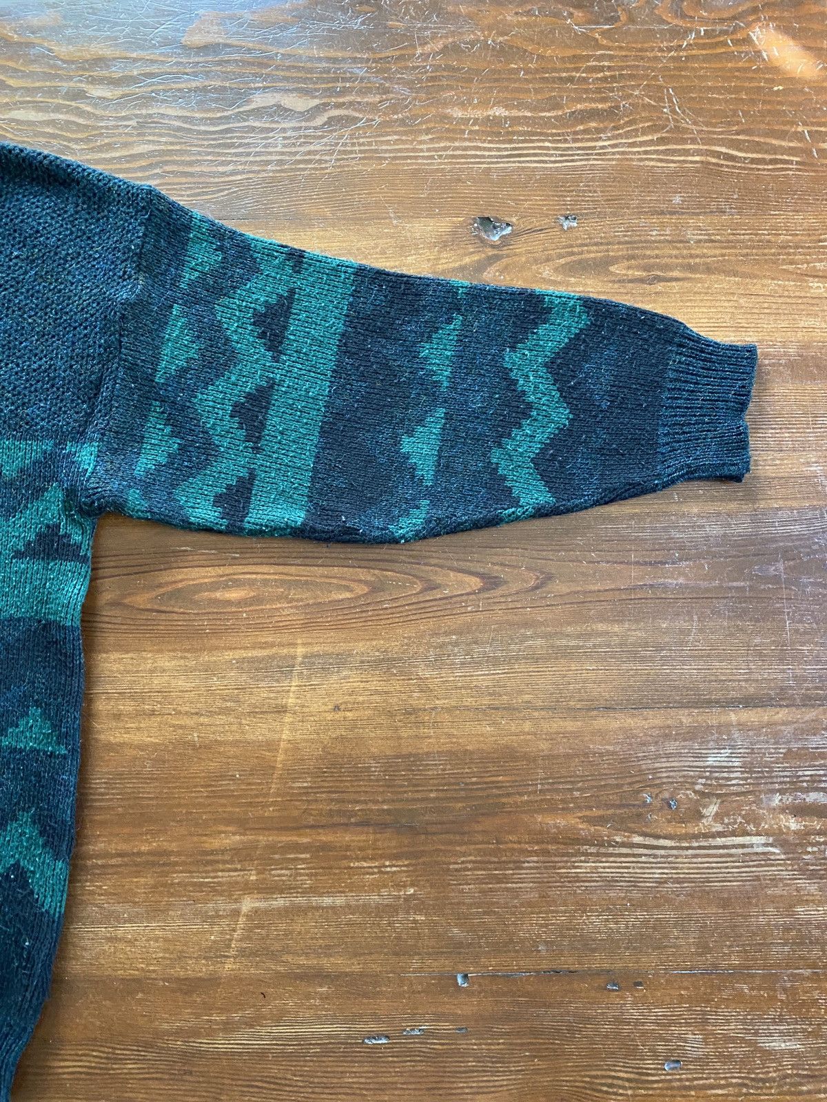Vintage Vintage 90’s St. Michael Black & Green Knit Sweater Size US XL / EU 56 / 4 - 10 Thumbnail