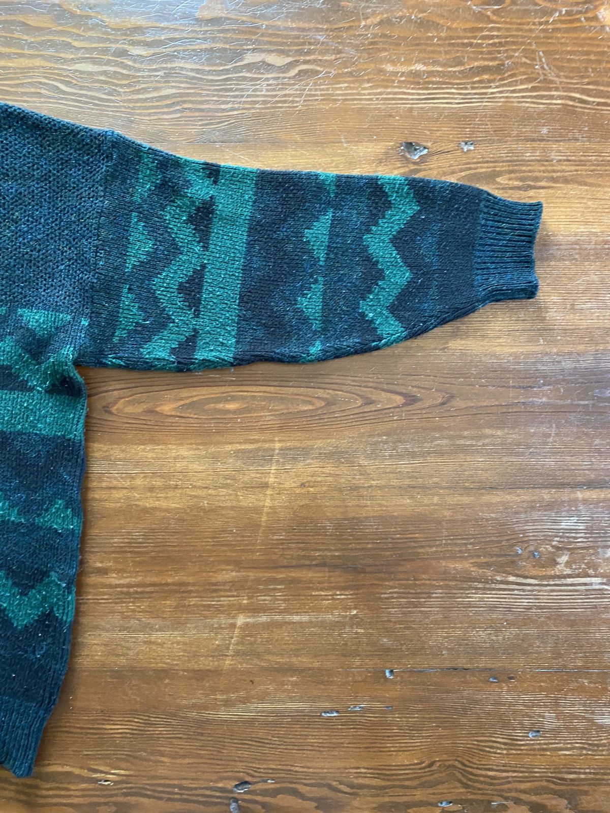 Vintage Vintage 90’s St. Michael Black & Green Knit Sweater Size US XL / EU 56 / 4 - 7 Thumbnail