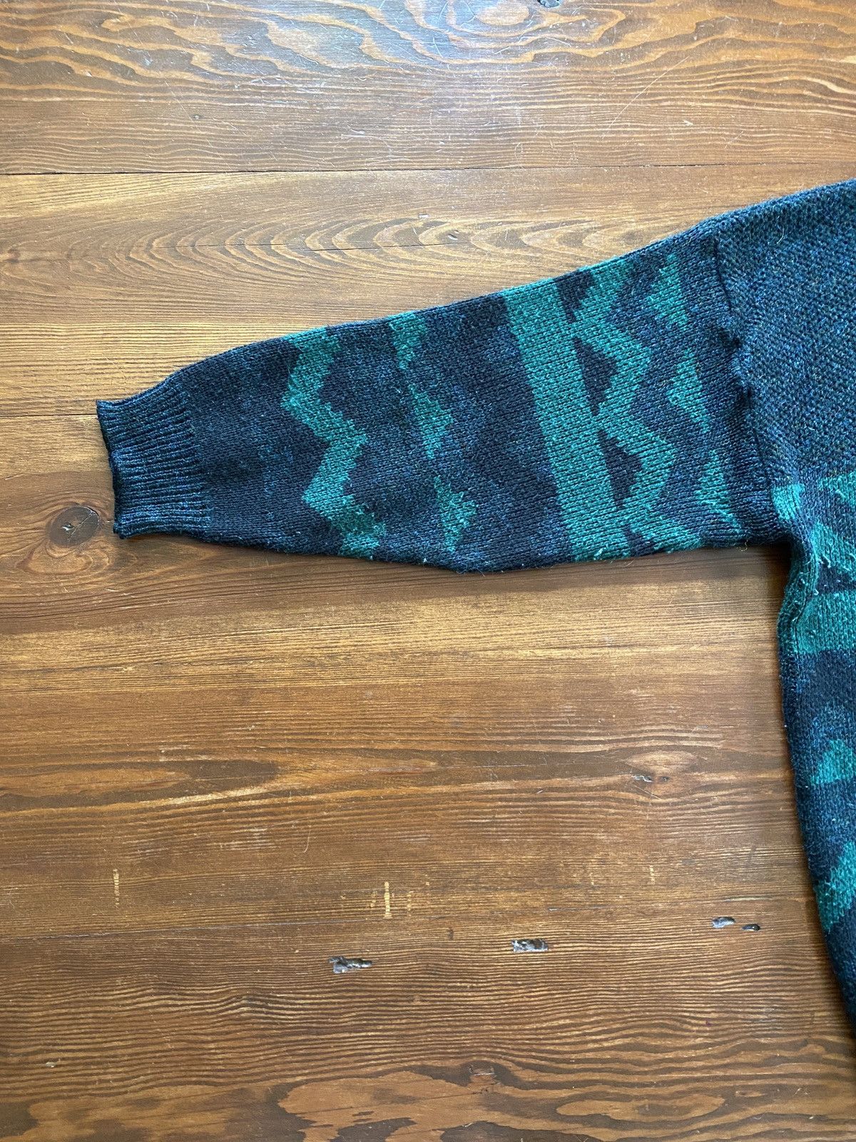 Vintage Vintage 90’s St. Michael Black & Green Knit Sweater Size US XL / EU 56 / 4 - 8 Thumbnail
