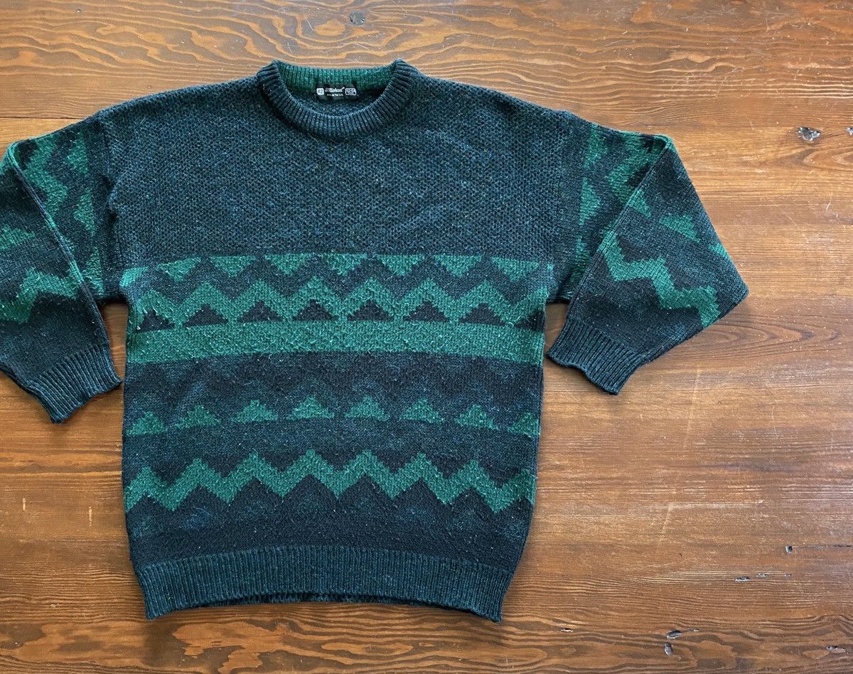 Vintage Vintage 90’s St. Michael Black & Green Knit Sweater Size US XL / EU 56 / 4 - 1 Thumbnail