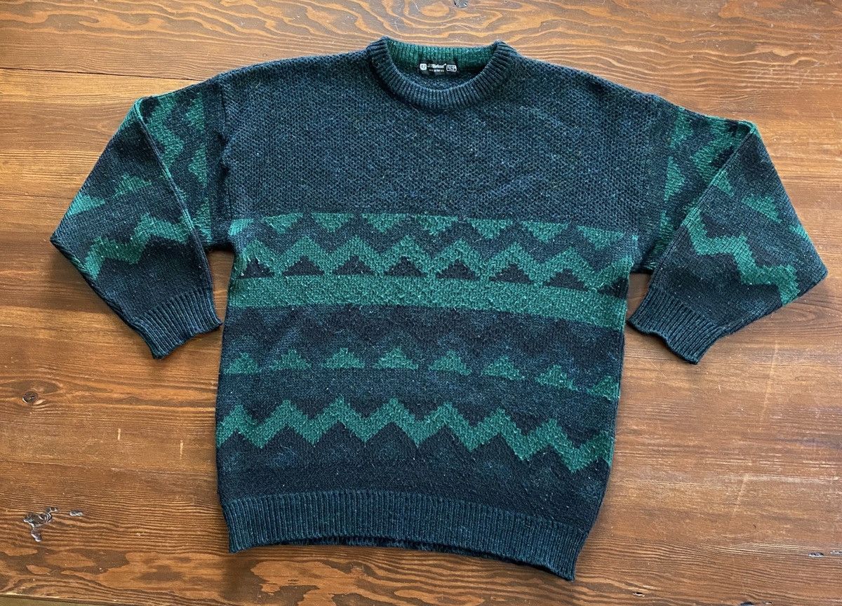 Vintage Vintage 90’s St. Michael Black & Green Knit Sweater Size US XL / EU 56 / 4 - 2 Thumbnail