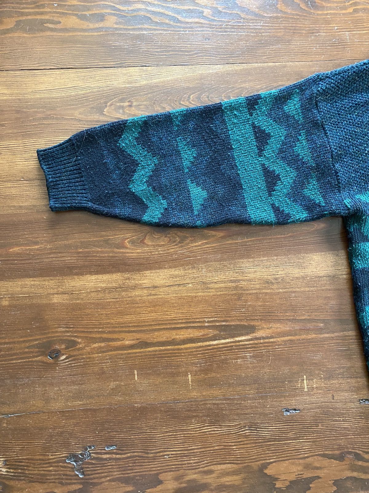 Vintage Vintage 90’s St. Michael Black & Green Knit Sweater Size US XL / EU 56 / 4 - 11 Thumbnail