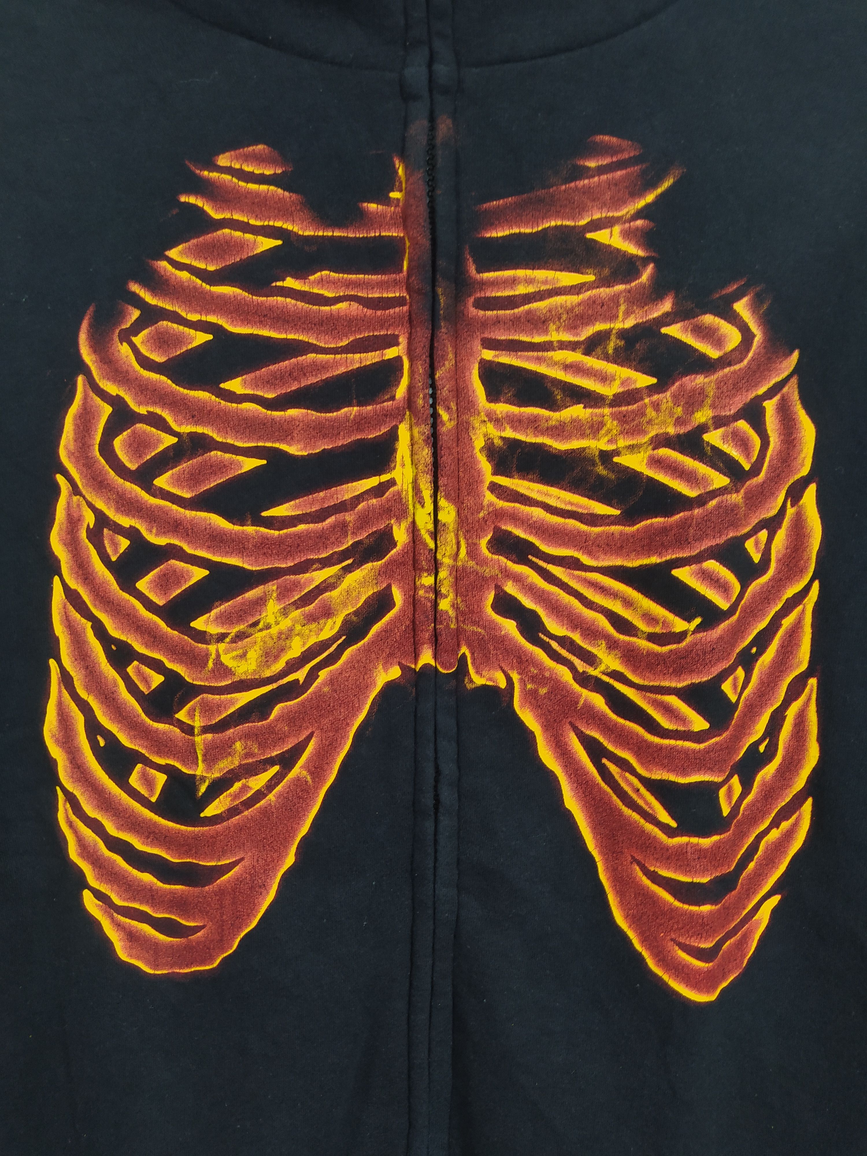 Japanese Brand Burning Skeleton Full Zip Hoodie Size US S / EU 44-46 / 1 - 10 Thumbnail