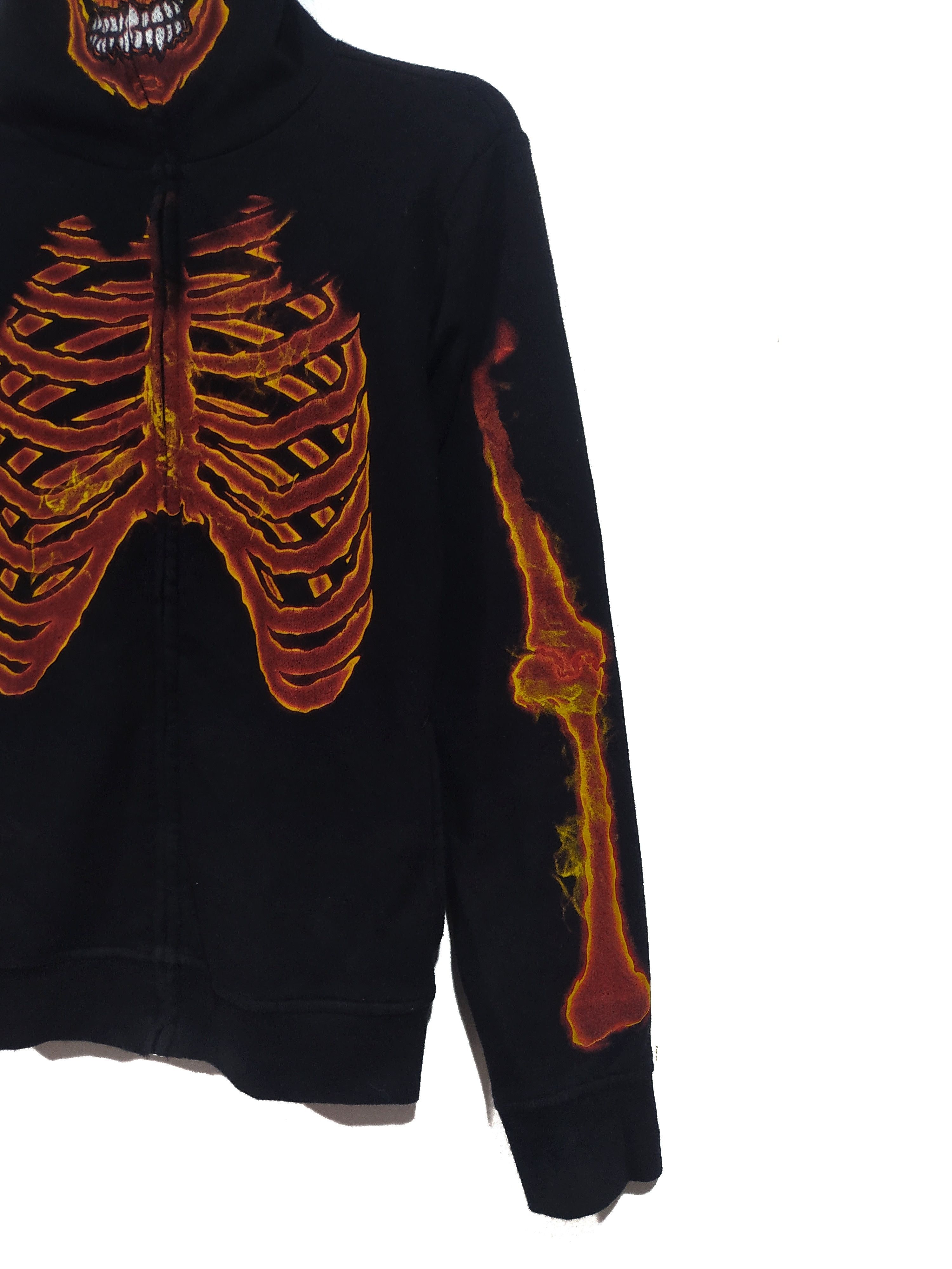 Japanese Brand Burning Skeleton Full Zip Hoodie Size US S / EU 44-46 / 1 - 3 Thumbnail