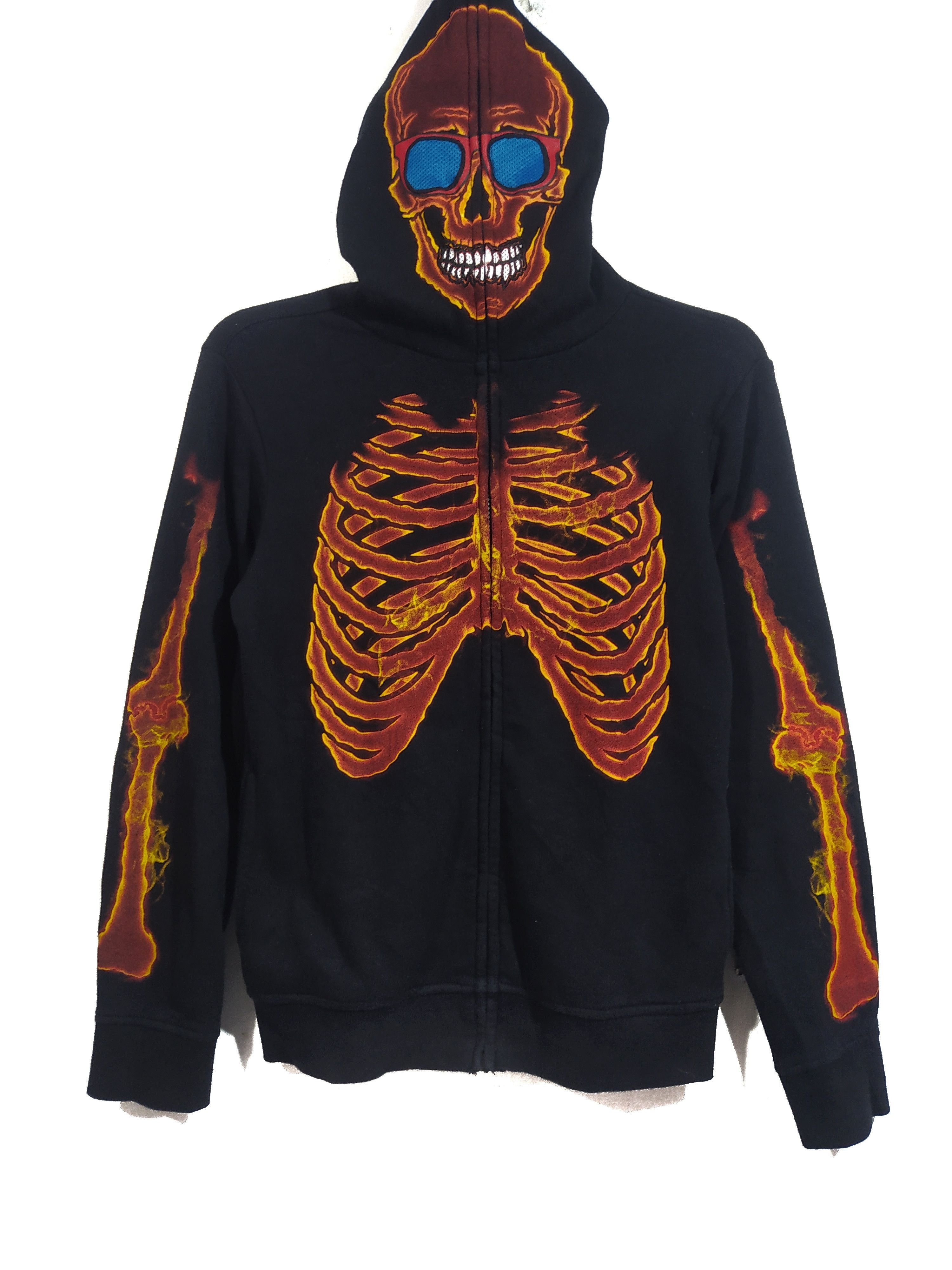 Orange Skeleton Full-Zip shops Hoodie