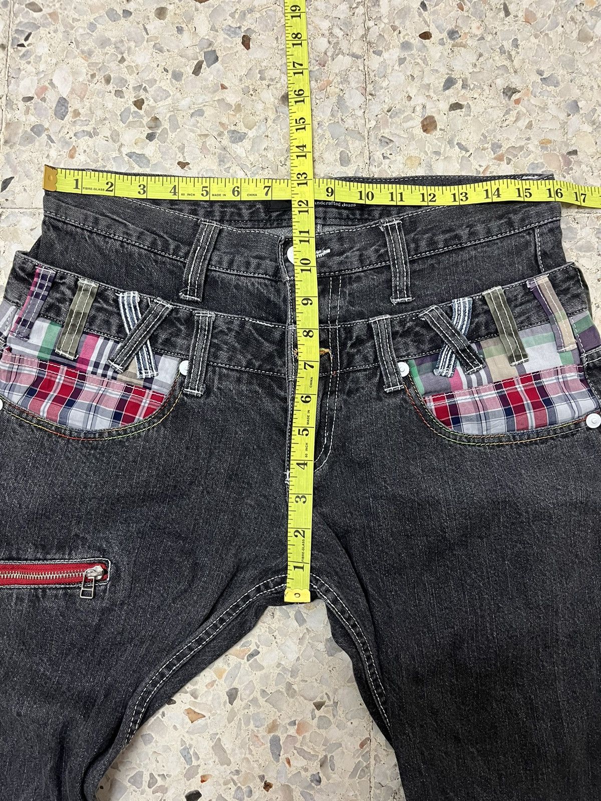 Japanese Brand Japanese brand Dominate black double waist denim Size US 32 / EU 48 - 9 Thumbnail