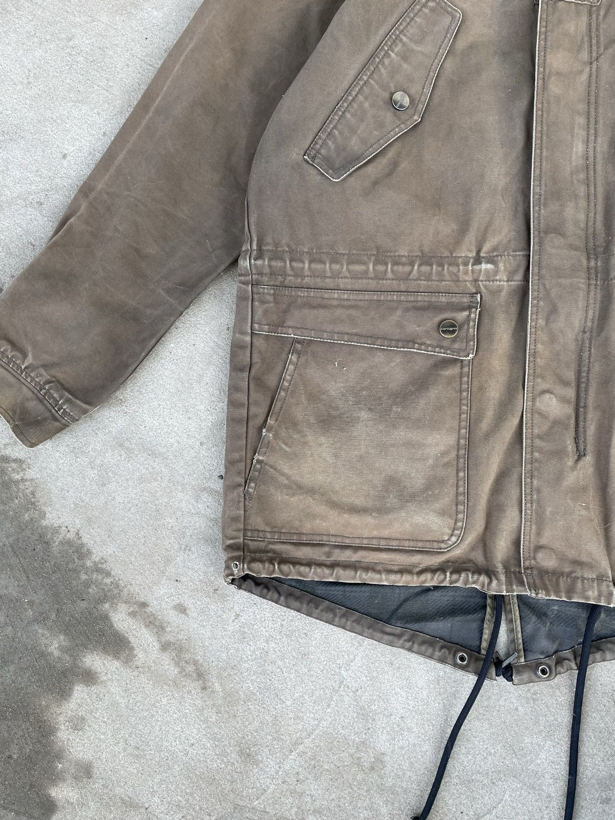 Carhartt Vintage Carhartt destroyed jacket sun faded parka military Size US L / EU 52-54 / 3 - 3 Thumbnail