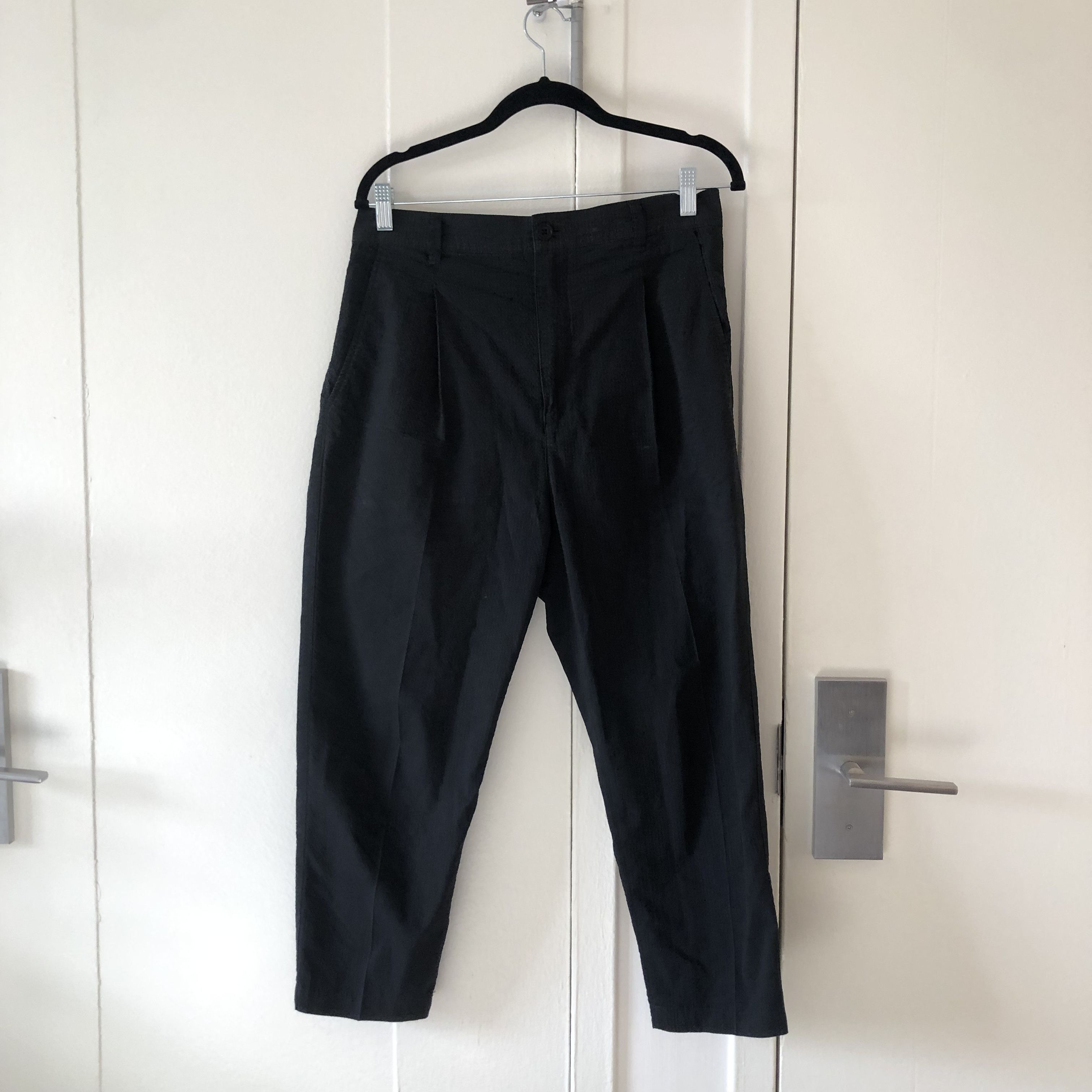 image of Helmut Lang Pleated Trousers in Faded Black, Men's (Size 30)