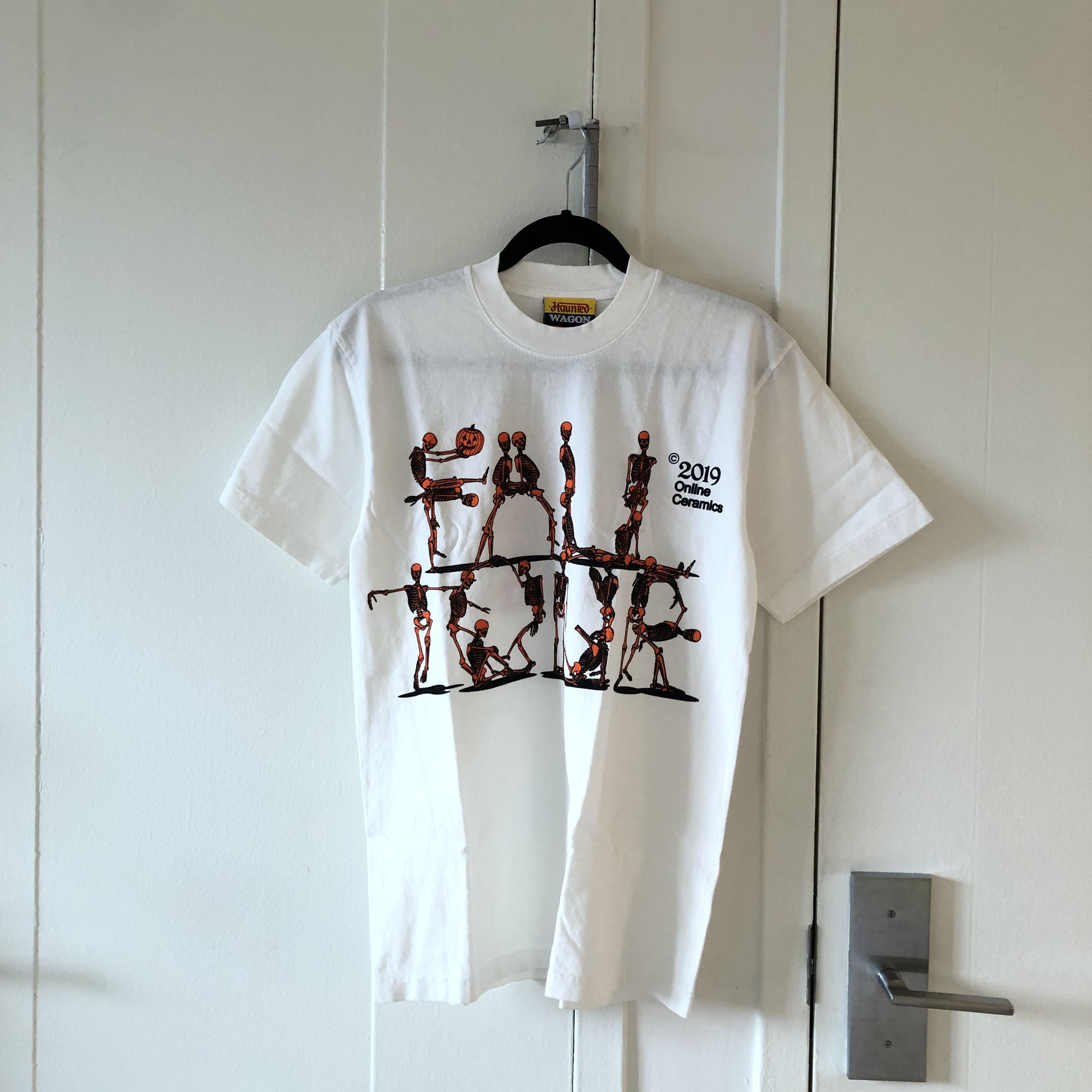 image of Online Ceramics Skeleton Tee in White, Men's (Size Small)