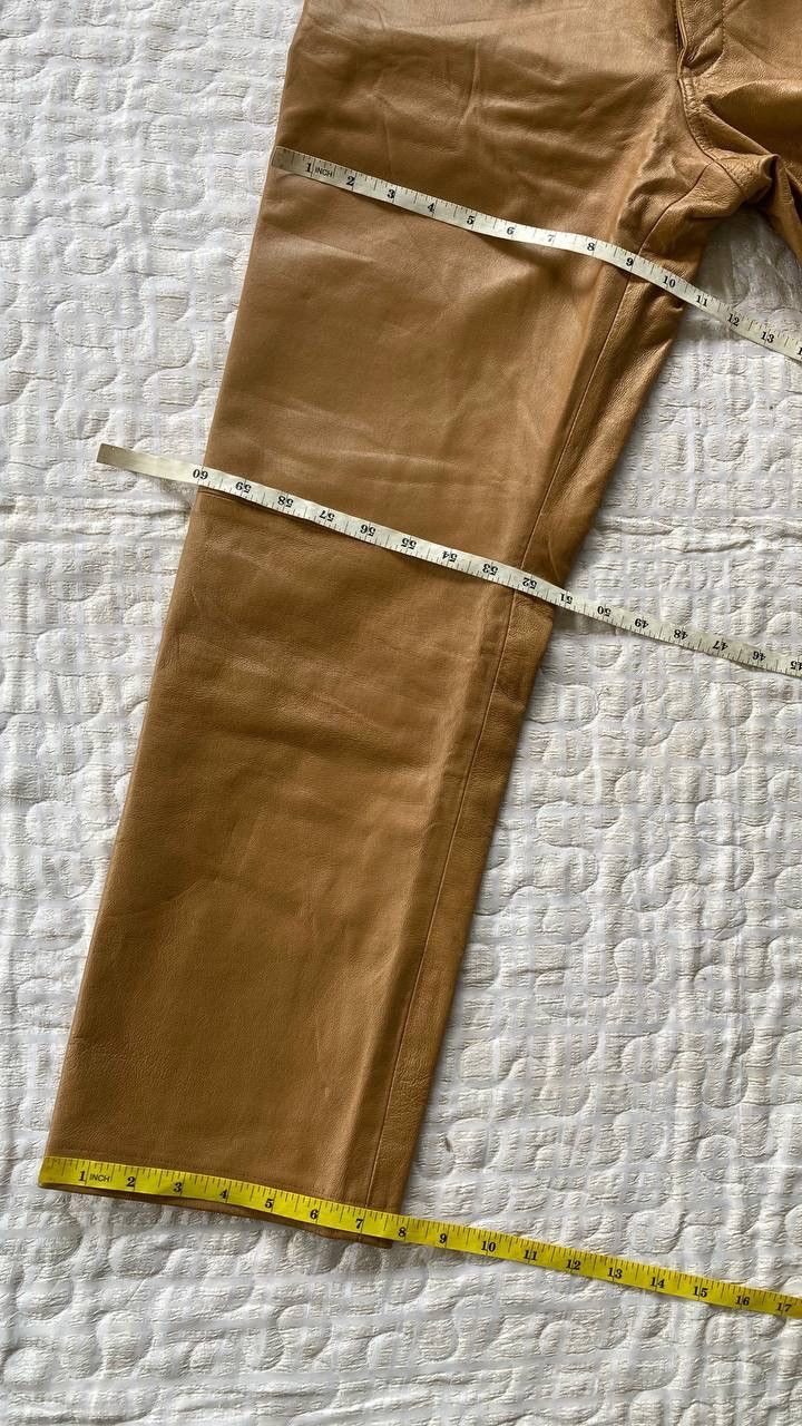 Genuine Leather × Vintage Genuine Cowhide Leather Pant By Pops Brand Size US 29 - 4 Thumbnail