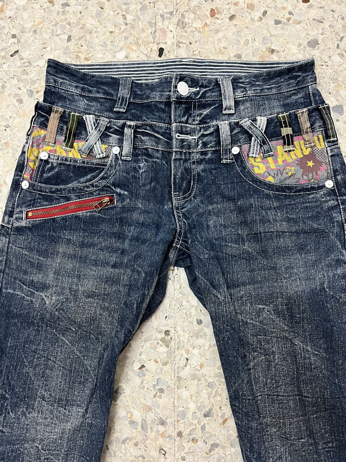Japanese Brand Japanese brand double focus double waist distressed denim Size US 33 - 6 Thumbnail