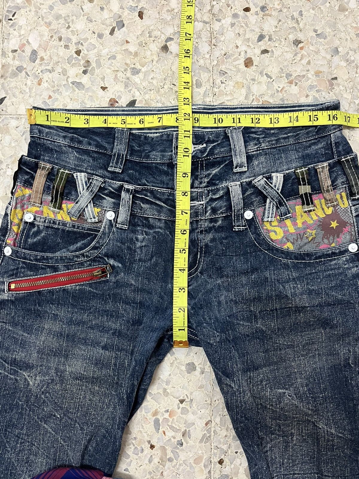 Japanese Brand Japanese brand double focus double waist distressed denim Size US 33 - 13 Thumbnail