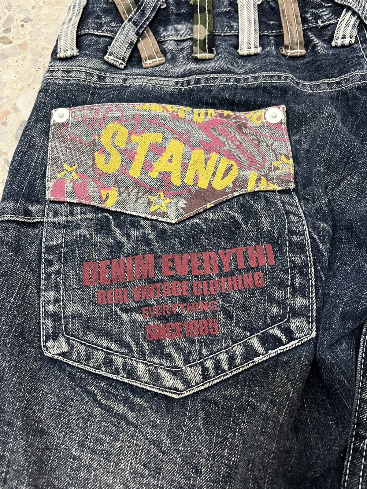 Japanese Brand Japanese brand double focus double waist distressed denim Size US 33 - 12 Thumbnail