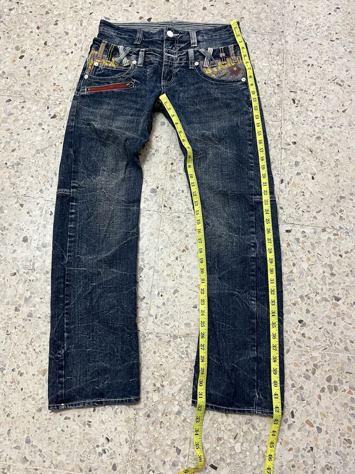Japanese Brand Japanese brand double focus double waist distressed denim Size US 33 - 14 Thumbnail