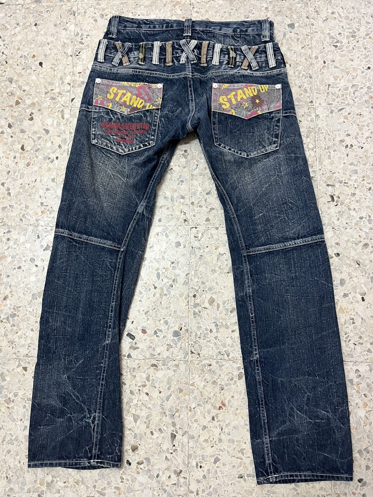 Japanese Brand Japanese brand double focus double waist distressed denim Size US 33 - 2 Thumbnail