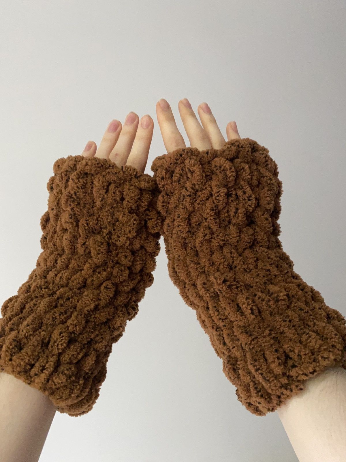 Handmade × Japanese Brand Handmade Fluffy Knitted Balaclava + Gloves Teddy Bear Style Size ONE SIZE - 2 Thumbnail