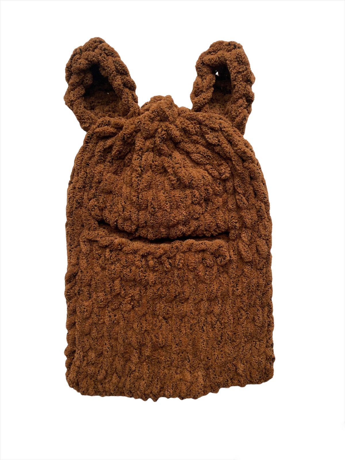 Handmade × Japanese Brand Handmade Fluffy Knitted Balaclava + Gloves Teddy Bear Style Size ONE SIZE - 3 Thumbnail