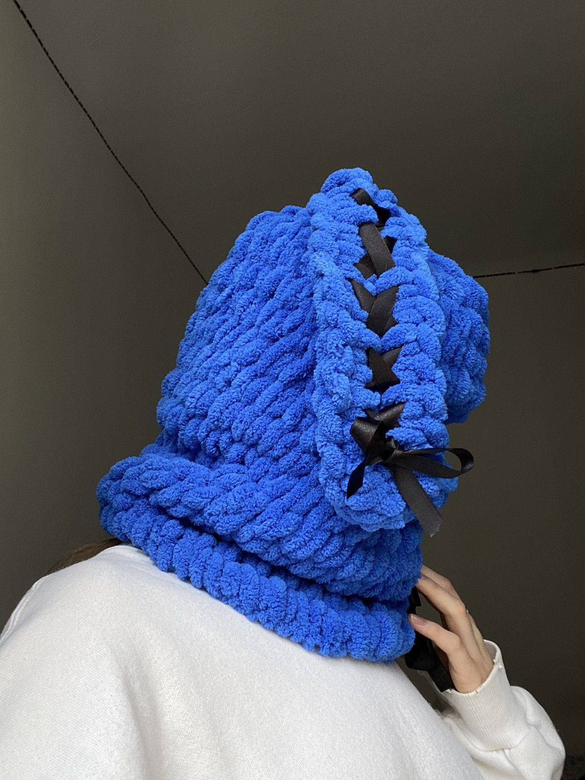 Handmade × Japanese Brand Handmade Knitted Balaclava Ski Mask Bunny Playboy Style Size ONE SIZE - 4 Thumbnail