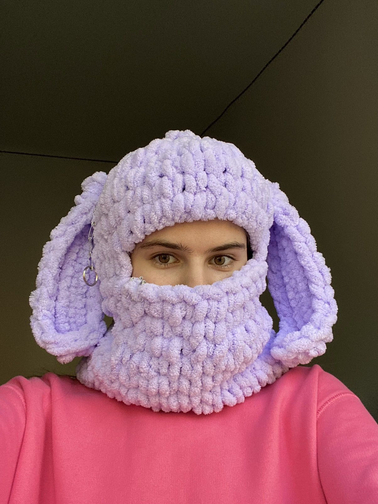 Handmade Handmade Knitted Balaclava Bunny Rabbit Style 205w39nyc Size ONE SIZE - 1 Thumbnail