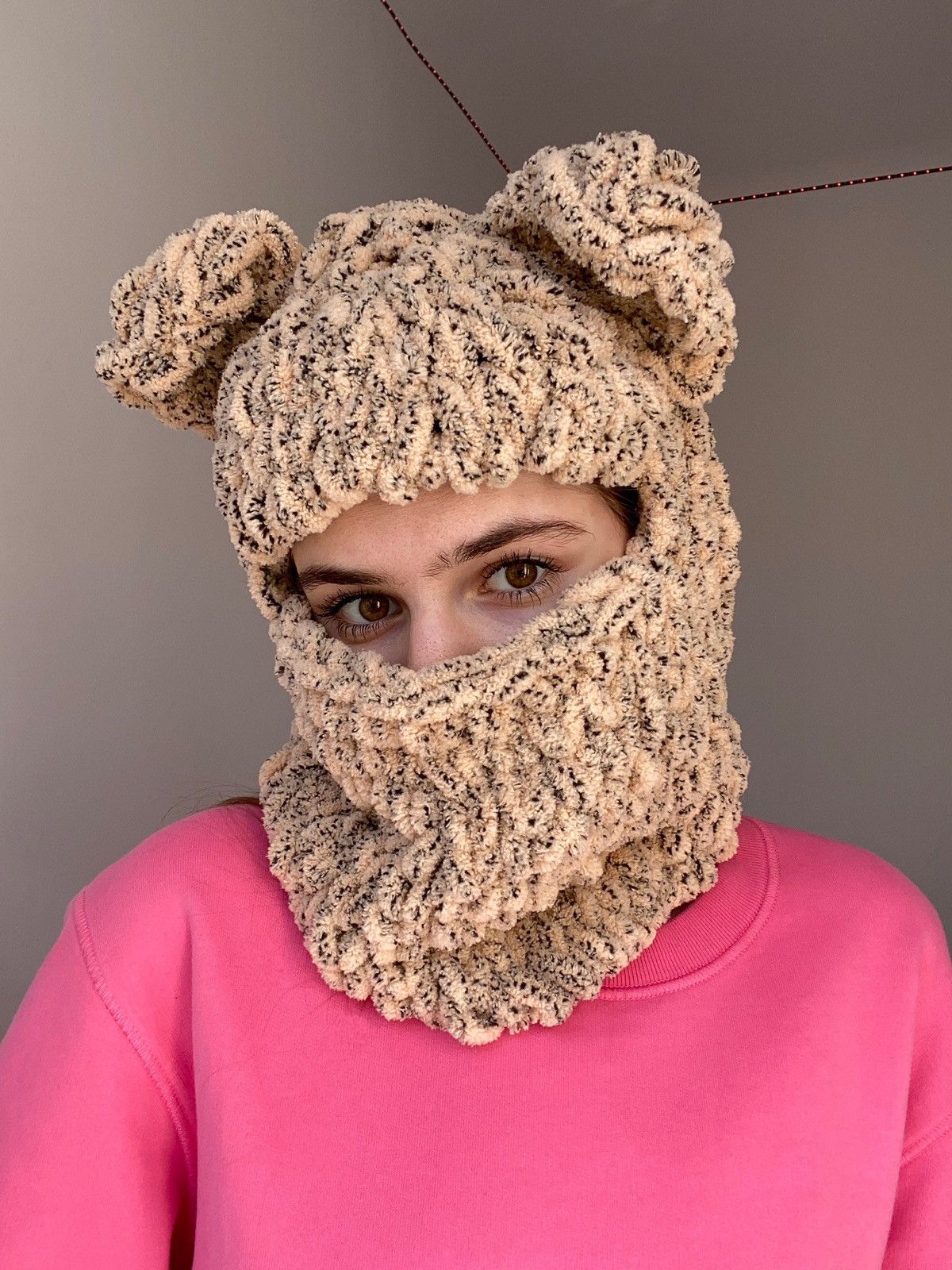 Handmade Handmade Knitted Balaclava cat style TikTok Size ONE SIZE - 1 Thumbnail