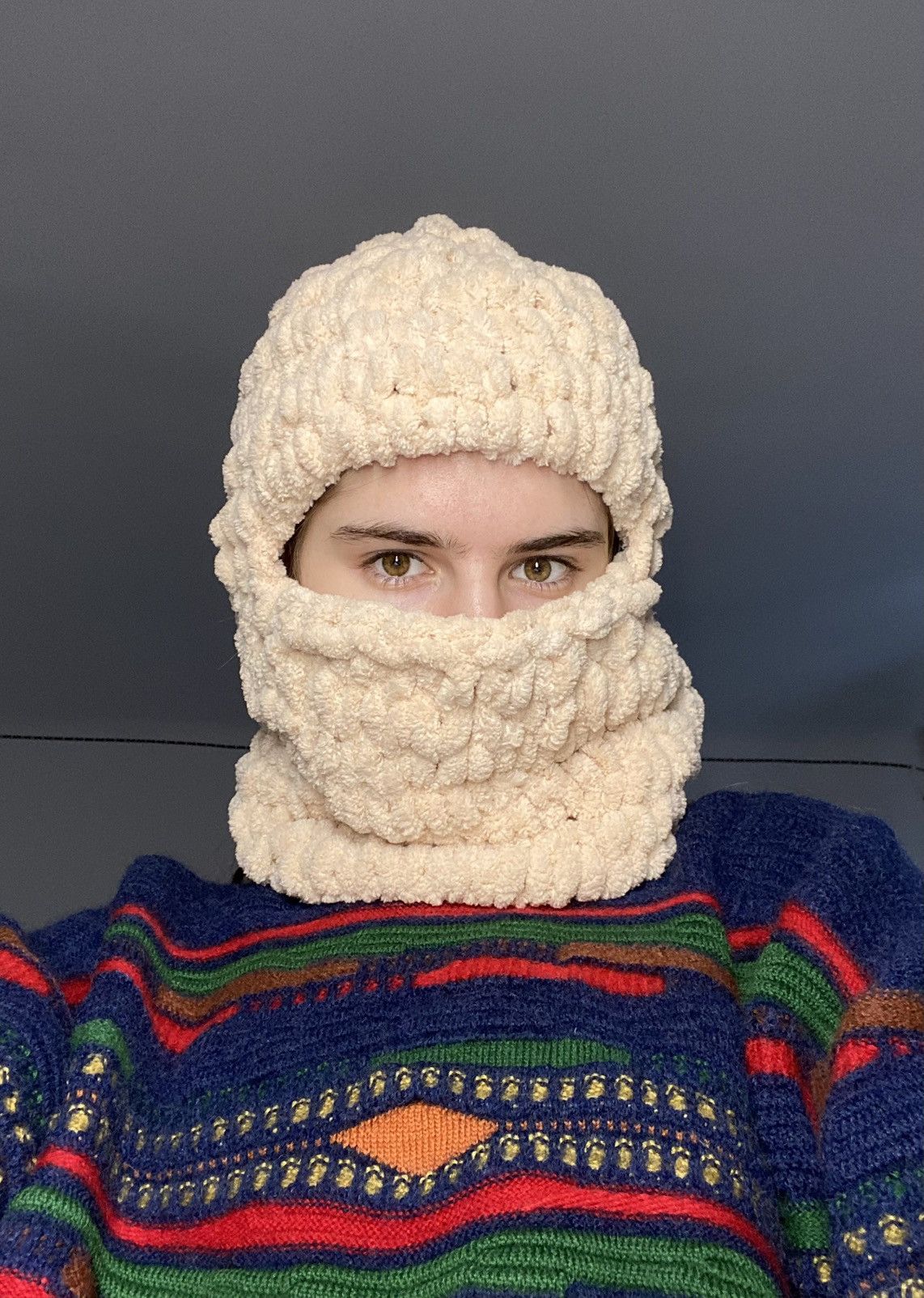 Handmade × Japanese Brand Handmade Knitted Balaclava Ski Mask Bunny Rabbit Style Size ONE SIZE - 1 Thumbnail