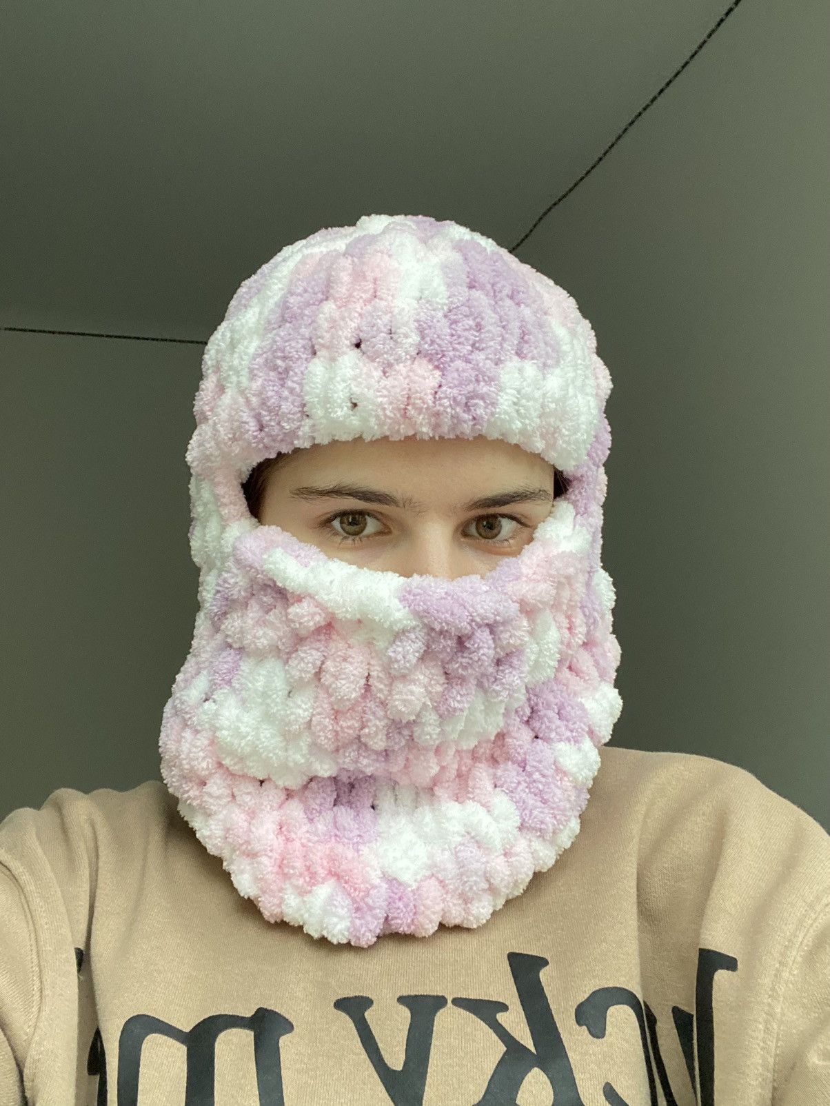 Handmade Handmade Knitted Balaclava Ski Mask Bunny Teddy Bear Style Size ONE SIZE - 1 Thumbnail