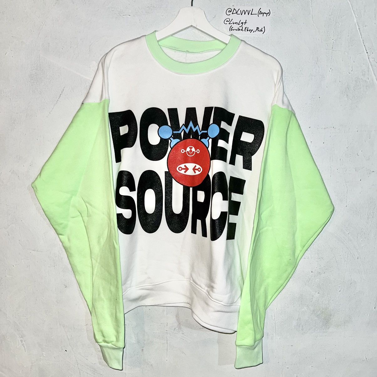 image of Power Source Rave Los Angeles Crewneck Sweatshirt in White, Men's (Size Large)