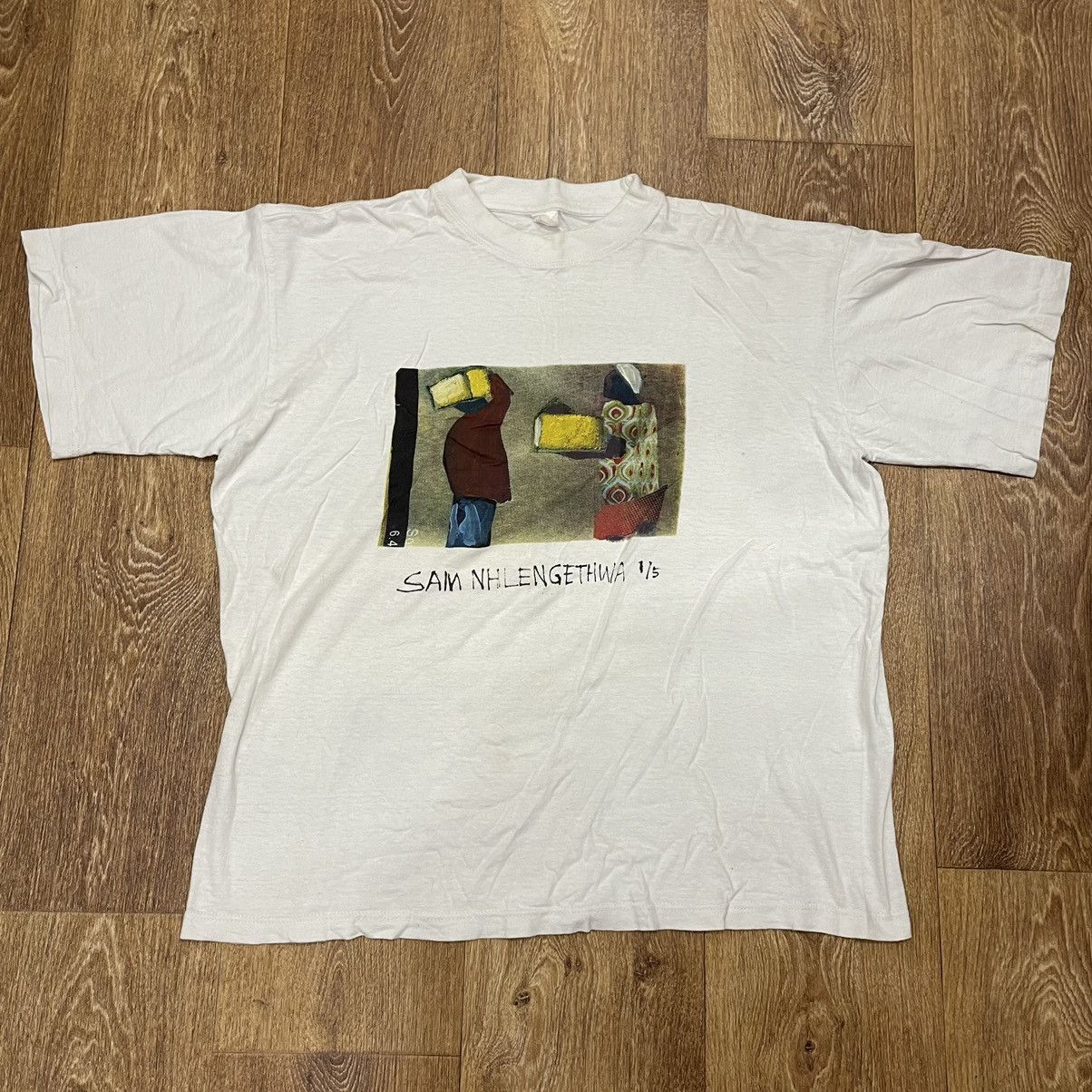 Vintage Vintage 90s Sun Faded Graphic Tee Art Print Grunge Slim XL Size US XL / EU 56 / 4 - 1 Thumbnail
