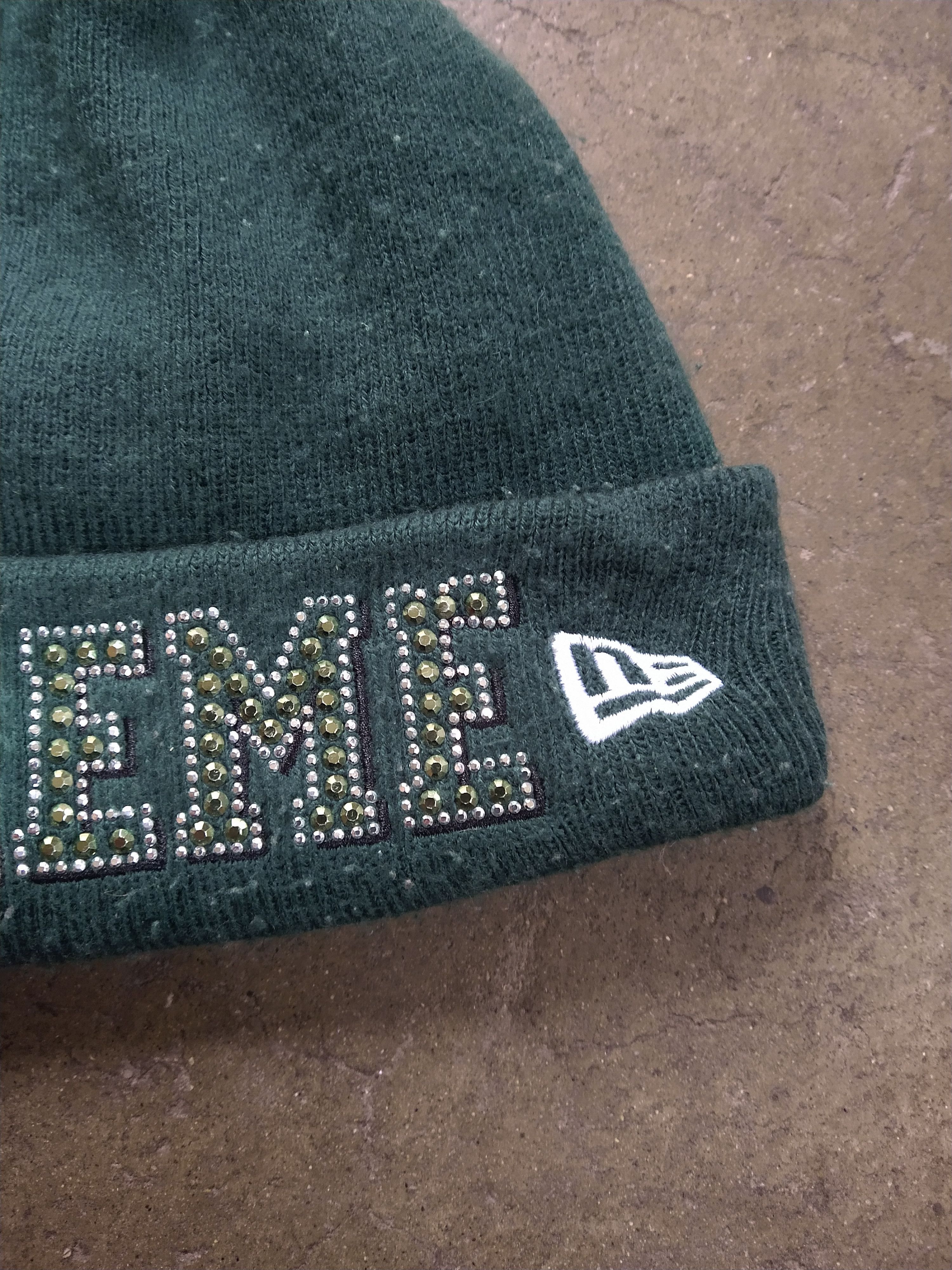 New Era × Supreme Supreme x New Era Gems Beanie Green Acrylic SS20 Knit Hat Size ONE SIZE - 4 Thumbnail