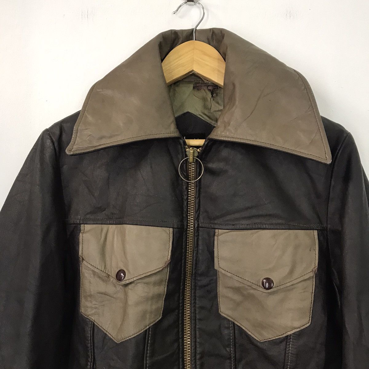 Schott 💀LEATHER💀VINTAGE SCHOTT LEATHER JACKET TALON ZIPPIER Size US M / EU 48-50 / 2 - 2 Thumbnail